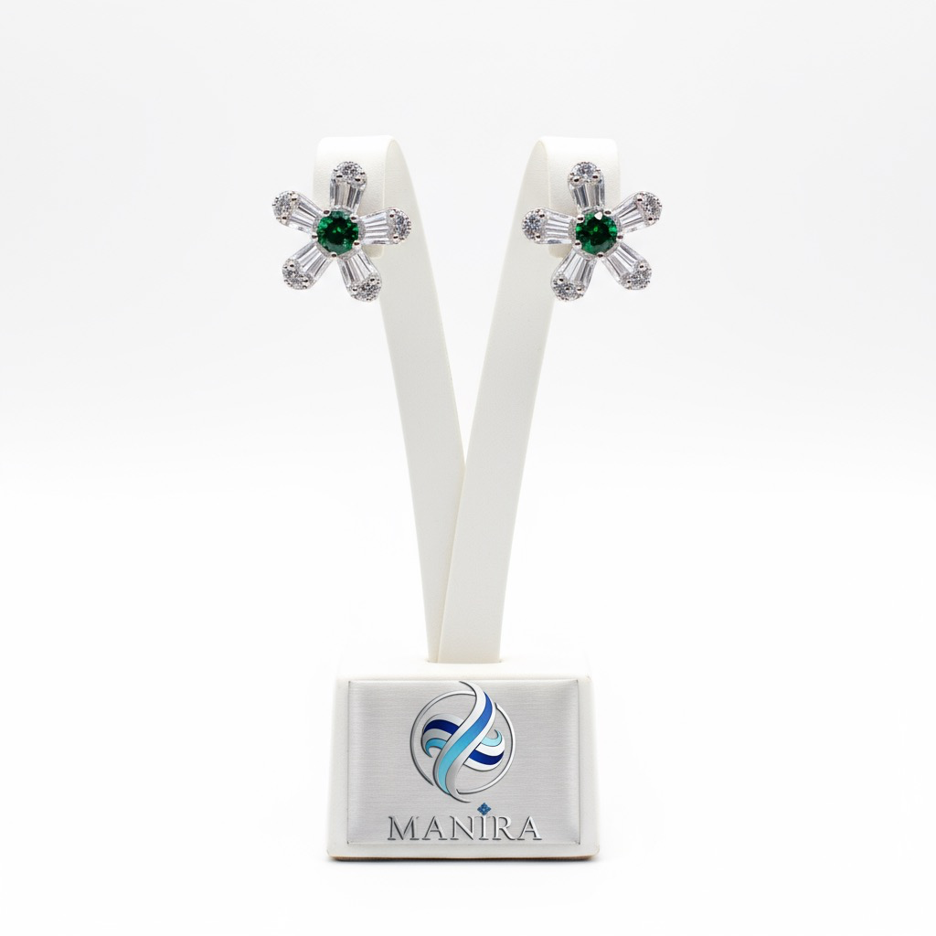 Emerald Daisy Studs