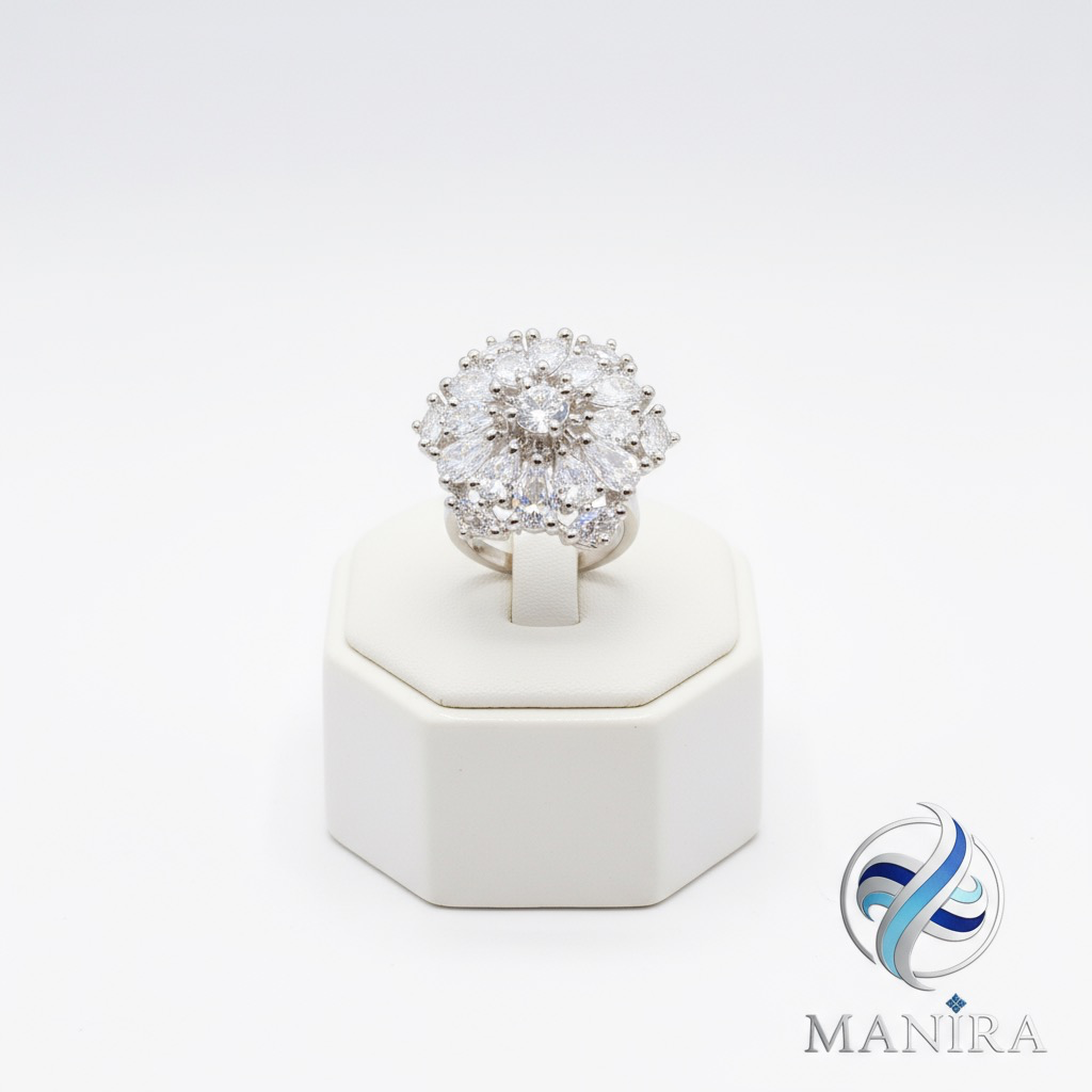 Diamond Petal Dome Ring