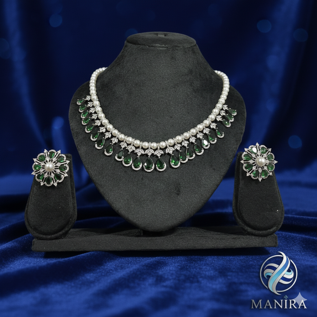 Pearl–Emerald Heritage Choker Set